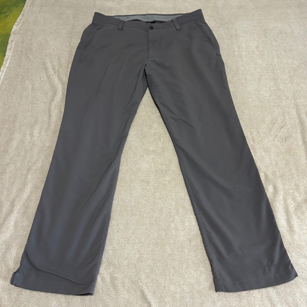 Under Armour Golf Pants Mens 38 32 Grey Loose Fit Performance Trousers